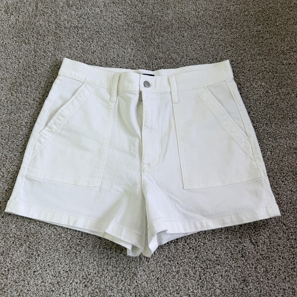 J.Crew Utility Shorts Womens 30 White Twill Stretch Pockets Casual Summer